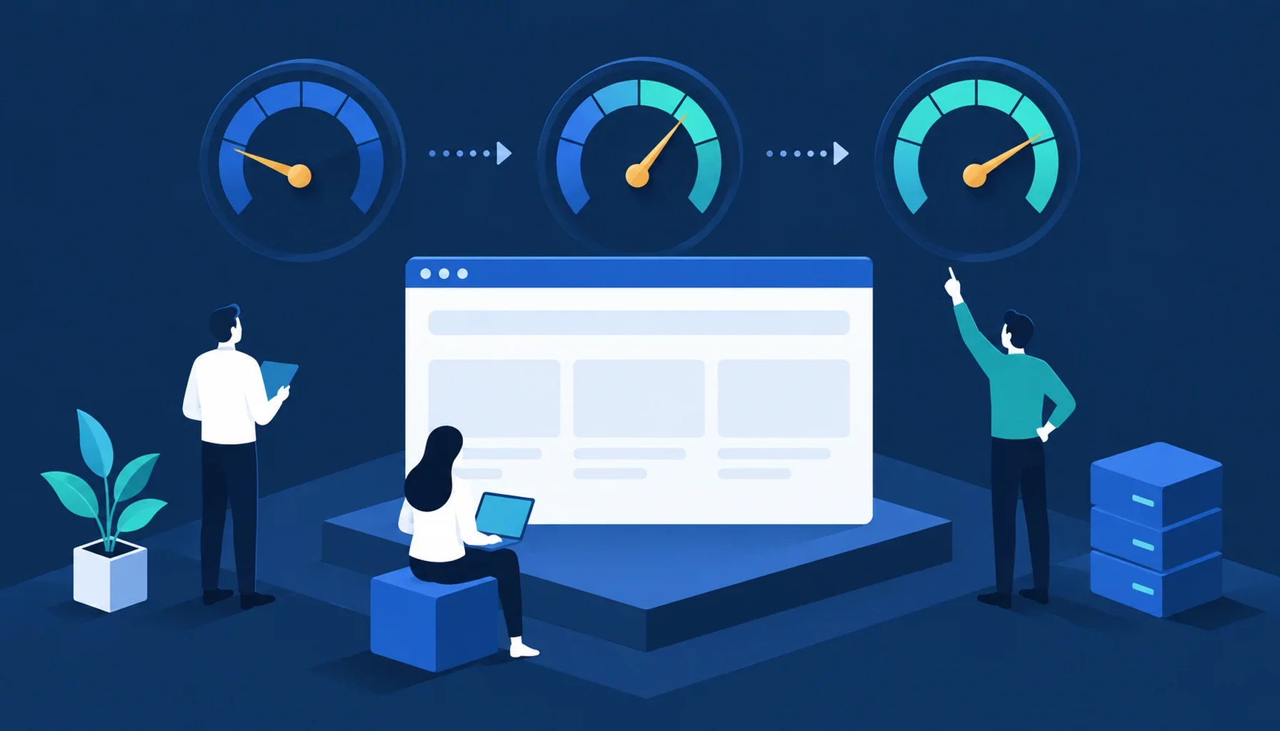 Core Web Vitals au vert : jauges de performance web
