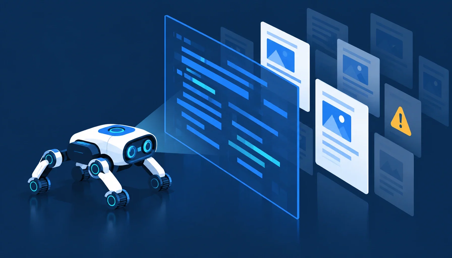 JavaScript et SEO : robot d'exploration face à un mur de code